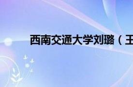 西南交通大学刘璐（王璐 西南交通大学副教授）