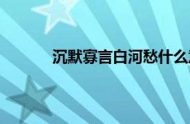 沉默寡言白河愁什么意思（沉默寡言白河愁）