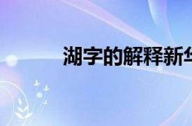 湖字的解释新华字典（湖 汉字）