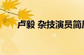 卢毅 杂技演员简历（卢毅 杂技演员）