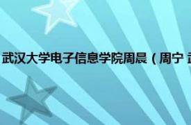 武汉大学电子信息学院周晨（周宁 武汉大学信息管理学院电子商务系教授）