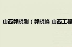 山西郭晓刚（郭晓峰 山西工程有限公司工程管理部技术带头人）