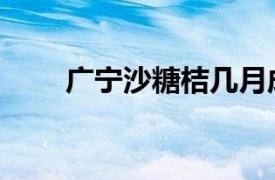 广宁沙糖桔几月成熟（广宁沙糖桔）