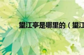 望江亭是哪里的（望江亭 安徽省枞阳县望江亭）