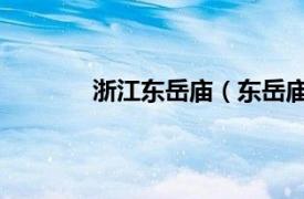 浙江东岳庙（东岳庙 福建省建瓯市东岳庙）