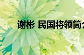 谢彬 民国将领简介（谢彬 民国将领）