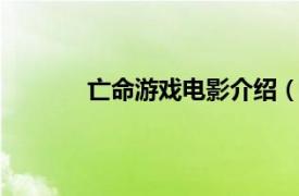 亡命游戏电影介绍（亡命天涯 FLASH游戏）