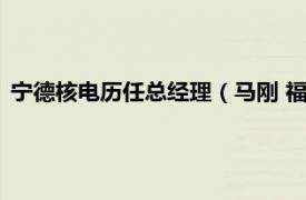 宁德核电历任总经理（马刚 福建宁德核电有限公司新闻发言人）