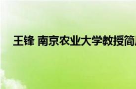 王锋 南京农业大学教授简历（王锋 南京农业大学教授）