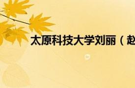 太原科技大学刘丽（赵丽华 太原科技大学教师）