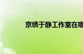 京绣于静工作室在哪里（于静 京绣艺术家）