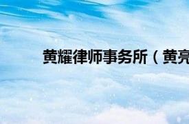 黄耀律师事务所（黄亮 中华全国律师协会会员）