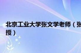 北京工业大学张文学老师（张文学 北京工业大学城市建设学部教授）