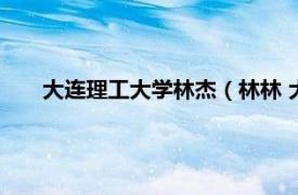 大连理工大学林杰（林林 大连理工大学软件学院副教授）