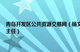 青岛开发区公共资源交易网（杨文 山东省青岛市市南区公共资源交易中心主任）