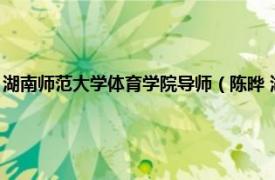 湖南师范大学体育学院导师（陈晔 湖南师范大学体育教育专业硕士副教授）