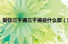 爱你三千遍三千遍是什么歌（爱你三千遍 零一九零贰演唱歌曲）