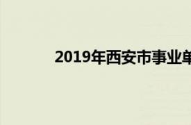 2019年西安市事业单位招聘拟聘用人员公告