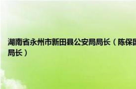 湖南省永州市新田县公安局局长（陈保国 湖南省永州市新田县市场监督管理局龙泉分局局长）