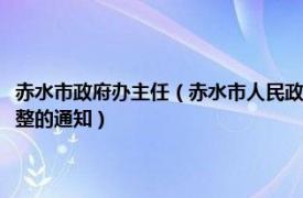 赤水市政府办主任（赤水市人民政府办公室关于市人民政府领导工作分工调整的通知）