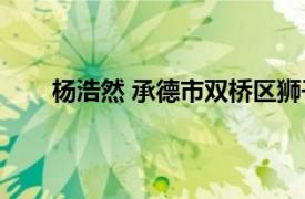 杨浩然 承德市双桥区狮子沟镇综合行政执法队队长