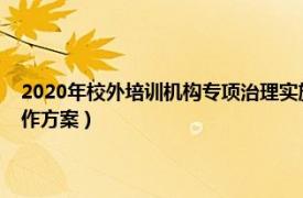 2020年校外培训机构专项治理实施方案（都昌县校外培训机构专项治理工作方案）