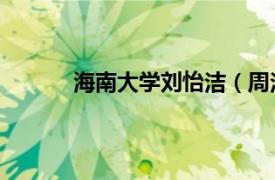 海南大学刘怡洁（周洁 海南大学广告系教师）