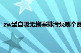 zw型自吸无堵塞排污泵哪个品牌好（ZW型自吸无堵塞排污泵）