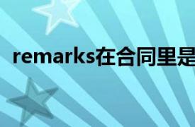 remarks在合同里是什么意思（Remarks）