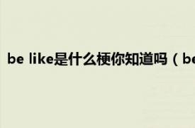 be like是什么梗你知道吗（belike是什么梗相关内容简介介绍）