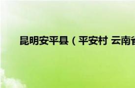 昆明安平县（平安村 云南省楚雄州元谋县羊街镇平安村）