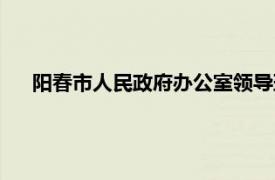 阳春市人民政府办公室领导班子（阳春市人民政府办公室）