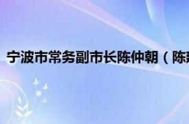 宁波市常务副市长陈仲朝（陈建波 宁波市价格认证中心副主任）