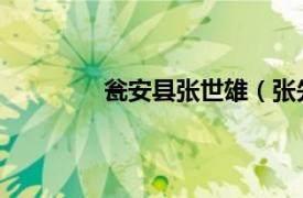 瓮安县张世雄（张先忠 贵州省瓮安县人）