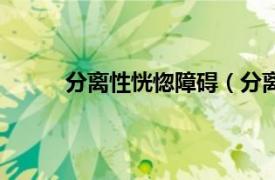 分离性恍惚障碍（分离性恍惚状态和附体状态）