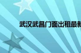 武汉武昌门面出租最新信息（武汉门面出租网）