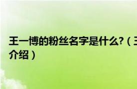 王一博的粉丝名字是什么?（王一博的粉丝名叫什么相关内容简介介绍）