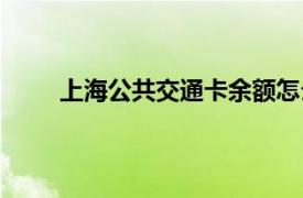 上海公共交通卡余额怎么查询（上海公共交通卡）