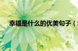 幸福是什么的优美句子（幸福句子相关内容简介介绍）