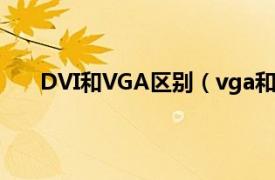 DVI和VGA区别（vga和dvi区别相关内容简介介绍）