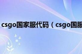 csgo国家服代码（csgo国服代码是什么相关内容简介介绍）