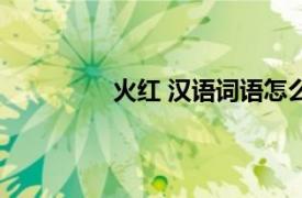 火红 汉语词语怎么写（火红 汉语词语）