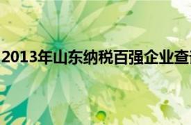 2013年山东纳税百强企业查询（2013年山东纳税百强企业）