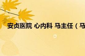 安贞医院 心内科 马主任（马长生 北京安贞医院心内科主任）