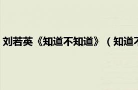 刘若英《知道不知道》（知道不知道 2004年刘若英演唱的歌曲）