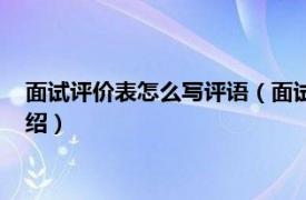 面试评价表怎么写评语（面试评价评语该怎么写相关内容简介介绍）