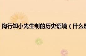 陶行知小先生制的历史语境（什么是陶行知之小先生制相关内容简介介绍）