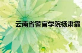 云南省警官学院杨肃霏（刘芬 云南警官学院教师）