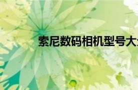 索尼数码相机型号大全（索尼数码单反相机）