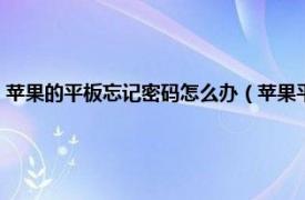 苹果的平板忘记密码怎么办（苹果平板密码忘了怎么办相关内容简介介绍）